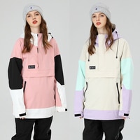 Лыжная куртка, женская спортивная куртка для сноуборда, мужской зимний свитер с капюшоном, водонепроницаемое дышащее пальто с цветными блоками, зимнее пальто, одежда 1005003453773552