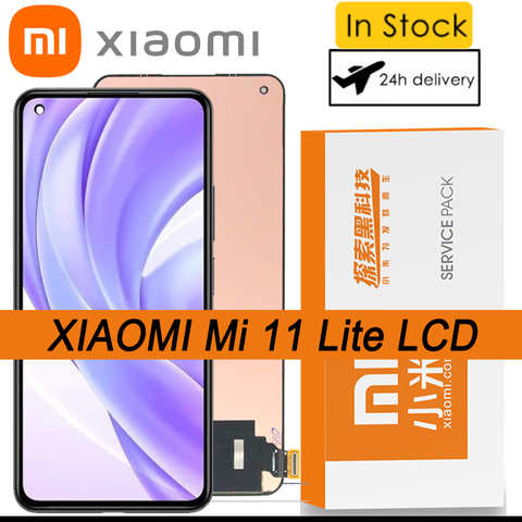 100% Оригинальный дисплей 6,55 дюйма с рамкой для Xiaomi MI11 Lite Mi 11 Lite 5G M2101K9AG, ЖК-дисплей с сенсорным экраном, дигитайзер, запасные части 1005003454092460