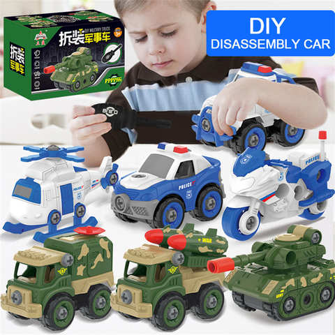 Самодельные сборные игрушки для автомобиля, военный автомобиль, мини модели мотоцикла, танк, игрушка, съемные детские игрушки 1005003457293977