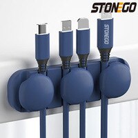 Силиконовый органайзер для кабеля USB Stonego, устройство для намотки кабеля, настольные клипсы для аккуратного управления, держатель кабеля для мыши, наушников, проводов, органайзеры 1005003462020437