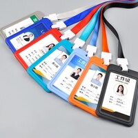 Крутой вертикальный двухсторонний жесткий держатель для кредитных карт, держатель для бейджей на ремешке, для проведения мероприятий, выставки, идентификационная идентификация персонала 1005003463887217