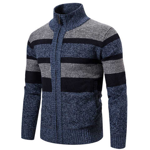 Новый осенне-зимний Кардиган, мужские свитера, куртки, пальто, модный полосатый вязаный кардиган, приталенный свитер, пальто, мужская одежда 2022 1005003468756819