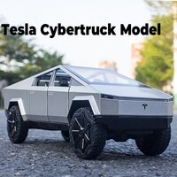 Новинка 1/24, Tesla Cybertruck пикап, модель автомобиля из сплава, литой металлический игрушечный внедорожник, модель автомобиля, имитация коллекции, подарок для детей 1005003470559868