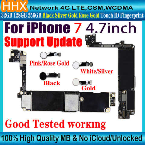 Оригинальная материнская плата 32 Гб 128 ГБ для iPhone 7 материнская плата с Touch ID логическая плата полные чипы поддержка обновления IOS 1005003472897489