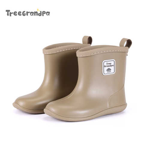Резиновые ботинки для детей и мальчиков, непромокаемые полусапожки с круглым носком, мягкая обувь для начинающих ходить детей 1005003482597604