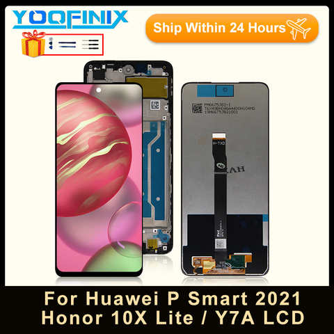 Оригинальный сенсорный экран 6,67 дюйма для Huawei P Smart 2021, ЖК-дисплей, детали для замены цифрового преобразователя для Honor 10X Lite, дисплей Y7A, ЖК-дисплей 1005003484512787