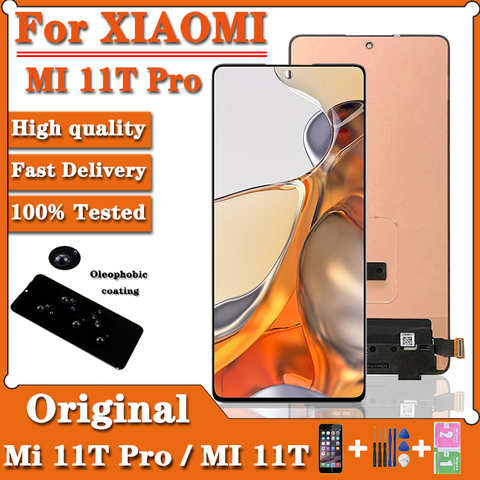 Оригинальный экран для Xiaomi Mi 11T Pro, ЖК-дисплей 6,67 дюйма, сенсорный экран, сменный ЖК-дисплей для Xiaomi Mi11T 11T Pro, дисплей 1005003486308694