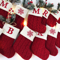 Рождественские носки Красный снежинка Алфавит буквы рождественские вязаные чулки Рождественская елка подвесные украшения для дома Рождественский подарок 1005003489889968