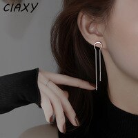 Женские серьги-цепочки CIAXY серебряного цвета с Луной и полумесяцем, корейские длинные серьги-кисточки для ушей, ювелирные украшения для ушей 1005003496268746