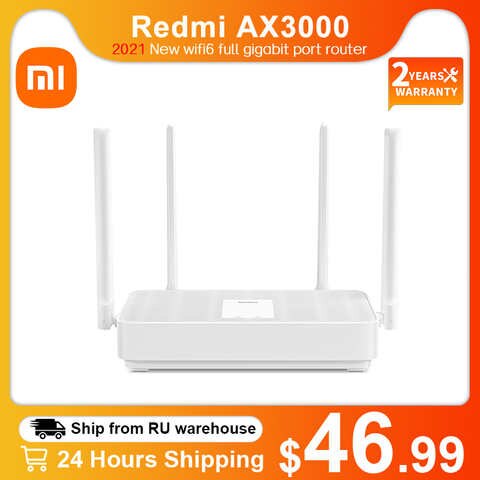 Роутер Xiaomi Redmi AX3000, двухдиапазонный усилитель беспроводного сигнала, антенна с высоким коэффициентом усиления, Wi-Fi 6 сетчатый Wi-Fi гигабитный 2,4G/5,0 GHz xiomi 1005003496895956
