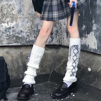 Новинка, милые пушистые гетры в японском стиле Лолита для девочек, вязаные женские осенне-зимние модные носки, носки для косплея 1005003503601240