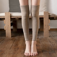 Женские меховые гетры до колена, вязаные носки, зимний длинный теплый чехол, плотный, с защитой от холода, плюшевый, мягкий, теплый, однотонный, эластичный чехол для ног 1005003504637274
