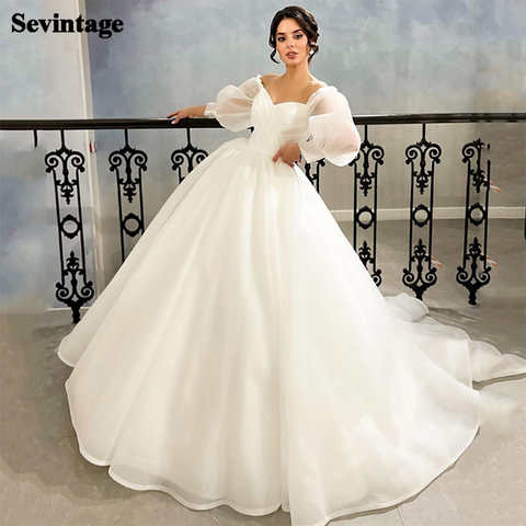 Белое Женское платье Sevintage с пышными рукавами, ТРАПЕЦИЕВИДНОЕ свадебное платье в стиле бохо 1005003510278502