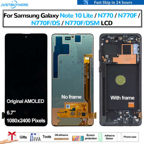 ЖК-дисплей AMOLED для Samsung Galaxy Note 10 Lite Note10 Lite N770 Pantalla, сенсорная панель, дигитайзер в сборе, ЖК-дисплей, оригинал 1005003510469617