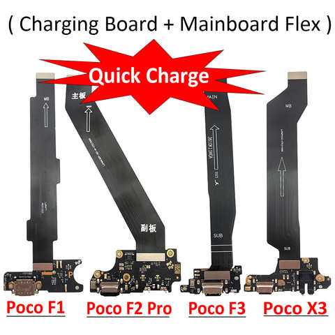 Новинка для Xiaomi Poco F2 Pro F1 F3 X3 Pro USB зарядная плата разъем порт док-станция с материнской платой гибкий кабель 1005003511137426