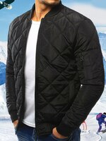 Мужская стеганая куртка с подкладкой, Повседневная зимняя теплая куртка-бомбер на молнии, повседневное клетчатое пальто на молнии с защитой от ветра, верхняя одежда 1005003520900529