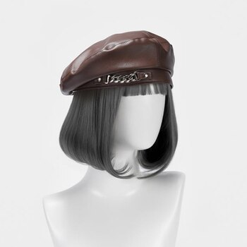 Милый крутой берет для девочек из искусственной кожи индивидуальная металлическая цепочка плоская шляпа художника женская простая модная красивая хип-хоп шляпа 1005003520992038