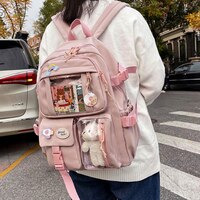 Милые женские рюкзаки 2022, водонепроницаемый нейлоновый школьный рюкзак с несколькими карманами для студенток, женские милые рюкзаки для ноутбука 1005003522667809