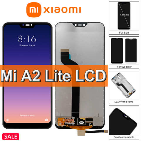 Оригинальный ЖК-дисплей Xiaomi Mi A2 Lite 5,84 дюйма + сменный сенсорный экран для MiA2 Lite/Redmi 6 Pro M1805D1SG дисплей с рамкой 1005003527187729