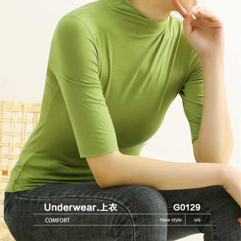 Летняя Корейская хлопковая футболка, Женская винтажная водолазка с коротким рукавом, офисные женские футболки, зеленая облегающая женская рубашка, женские рубашки 1005003532251691