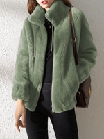 Женское короткое утепленное пальто, женское модное двустороннее бархатное пальто с коротким воротником-стойкой, меховое пальто, зимнее женское пальто 1005003534548133