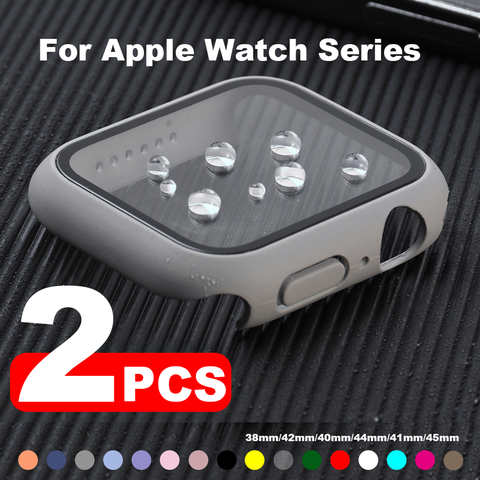 Матовый пластиковый чехол-бампер для Apple Watch Series 7 6 5 4 3 2 1, 2 шт. 1005003534604230