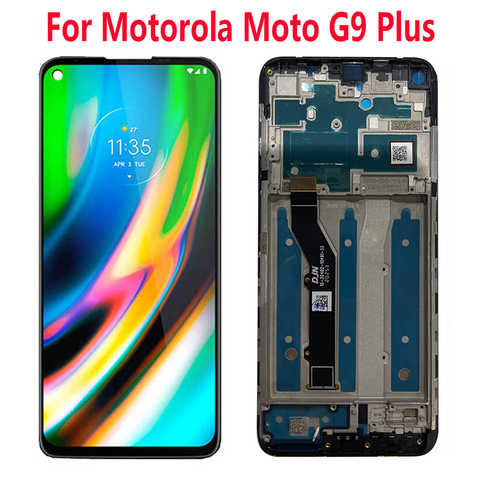ЖК-дисплей 6,81 "для Motorola Moto G9 Plus, сенсорный экран, сенсорная панель, дигитайзер в сборе для Moto G9 Plus с рамкой, оригинал 1005003543197207