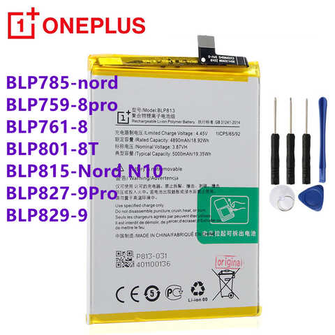 Оригинальный сменный аккумулятор BLP827 для OnePlus 9 9pro 8T 9r 8pro nord n100 n10 BLP829 BLP759 BLP785 BLP761 BLP801 BLP813 BLP815 1005003564360211