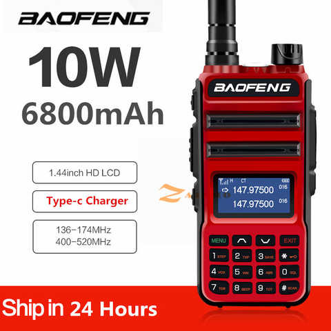 Рация BaoFeng UV10R Pro 10 Вт, передатчик дальнего радиуса действия, двухсторонняя радиосвязь VHF UHF 136-174 МГц 400-520 МГц, двухдиапазонный 1005003575501169