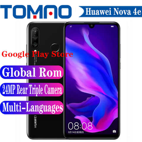 Huawei P30 Lite Nova 4e 4G смартфон, 4 Гб 6 ГБ ОЗУ 128 Гб ПЗУ, Восьмиядерный, Kirin 710, 6,15 дюймов, 3340 мАч, задняя Тройная камера 24 МП, Android 9 1005003579587131