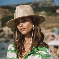 Женская соломенная шляпа с бусинами, Пляжная Панама с ракушками и цепочкой, летняя шляпа для отдыха, 2022 1005003579610460