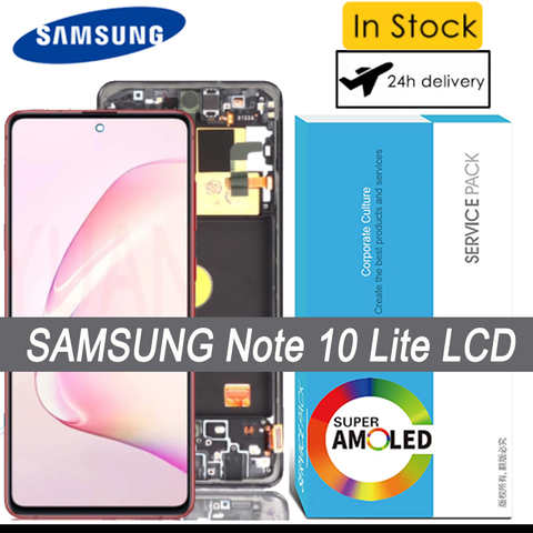 100% оригинальный экран для Samsung Galaxy Note 10 Lite ЖК-дисплей сенсорный экран дигитайзер с рамкой для Samsung Note10 Lite N770F 1005003583592997