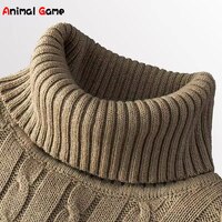 Зимний теплый свитер с высоким воротником, повседневный мужской теплый вязаный свитер с воротником-лодочкой, сохраняющий тепло мужской джемпер, вязаный шерстяной свитер 1005003585001799