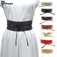 Женский мягкий кожаный ремень Dihope, женский ремень с широким поясом, галстуки-бабочки, украшение для рубашки на весну и осень 1005003594539399