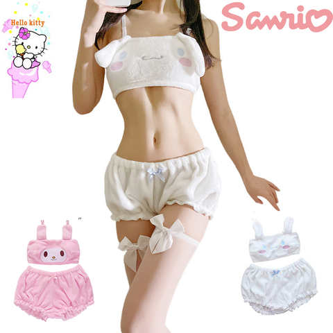 Комплект женской пижамы Sanrio из двух предметов: майка и шорты, пикантное нижнее белье, пижамный комплект, Kuromi Cinnamorol Onpompurin 1005003601316880