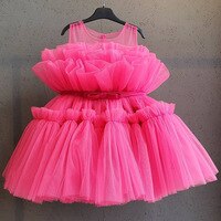 Новорожденная девочка Рождество розовое платье принцессы для малышей Свадьба День рождения Тюлевая пачка Барби вечерняя стандартная одежда для выпускного 1005003605541872