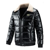Мужская кожаная куртка-бомбер и пальто с хлопковой подкладкой, толстые теплые парки из искусственной кожи, пальто, ветровка, теплая верхняя одежда, Женская 1005003605635201
