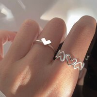 Парные кольца серебряного цвета в форме сердца и бабочки, Женское кольцо, модные ювелирные изделия для влюбленных для женщин и девушек, подарок, кольцо из сплава в стиле панк 1005003606117757
