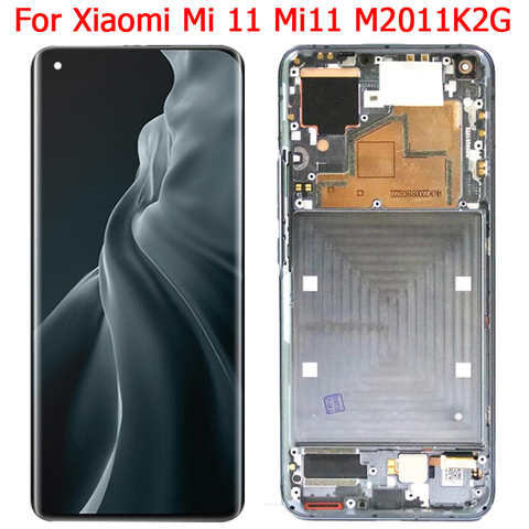 Новый оригинальный ЖК-экран для Xiaomi Mi 11, ЖК-дисплей с рамкой 6,81 дюйма, Mi11 M2011K2G, ЖК-дисплей с сенсорным экраном и дигитайзером в сборе 1005003610635543