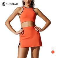 Женская спортивная теннисная юбка CUGOAO, Быстросохнущий кроп-топ для фитнеса, женские спортивные топы без рукавов для бадминтона и гольфа 1005003612380847