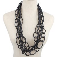 YD & YDBZ дизайнерское готическое трехуровневое витое черное резиновое ожерелье гранж женская зимняя одежда ювелирные изделия подарок бесплатная доставка 1005003615658015