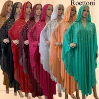 Новые модные платья с капюшоном из Турции в Африканский абайя кафтан шифоновые женские вечерние платья мусульманский бубоу модный наряд Открытое платье 1005003617734795
