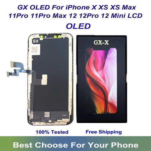 ЖК-дисплей GX OLED для iPhone X XS Max 11 Pro Max 12 Pro Max 12 Mini, сенсорный экран с дигитайзером в сборе, запасные части 1005003619562435