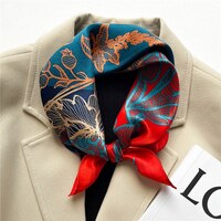 Чистый Шелковый шарф для женщин небольшой площади повязка на голову Платки женские шейный платок-Бандана высокое качество волос Галстуки-ленты шарфы 1005003628496653