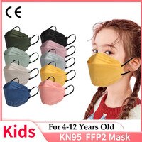Детские маски Fit От 4 до 12 лет FFP2 Morandi, 4-слойная Корейская маска Homologada FPP2 для детей, черная маска KN95 FFP2mask для детей 1005003629252218
