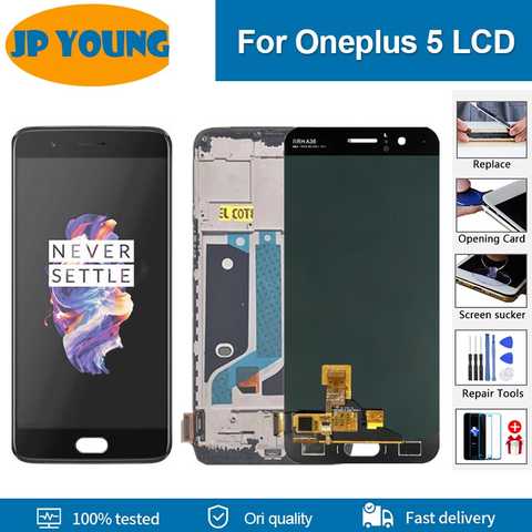 Новый OLED жк-дисплей для Oneplus 5 A5000 жк-дисплей сенсорный экран с рамкой дигитайзер замена для One Plus 5 1 + 5 A5000 жк-дисплей 1005003629941119