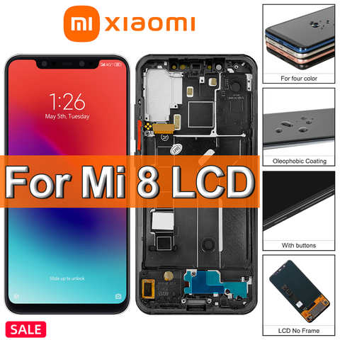 ЖК-дисплей 6,21 дюйма Super AMOLED для Xiaomi Mi 8, сенсорный экран в сборе для Xiaomi8, Mi8, M1803E1A, сменный ЖК-дисплей с рамкой 1005003630442500