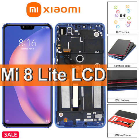 ЖК-дисплей 6,26 дюйма для Xiaomi Mi 8 Lite, сенсорный экран в сборе для Mi8 lite, M1808D2TG, сменный экран с рамкой, оригинал 1005003630611730