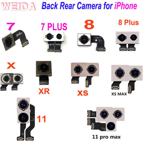 Задняя камера для iPhone X XR XS MAX с модулем вспышки, запасной сенсор с гибким кабелем для iphone 7 Plus, 8 Plus, SE, 11 Pro Max 1005003634912795