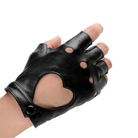 Перчатки из искусственной кожи для мужчин и женщин, короткие митенки без пальцев, в стиле панк, хип-хоп, для вождения, мотоцикла, унисекс, красивые черные перчатки, 1 пара 1005003641851864